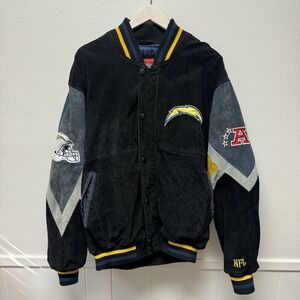 VTG G III SPORTSWEAR SAN DIEGO CHARGERS SUEDE LEATHER JACKET SIZE L Flawed